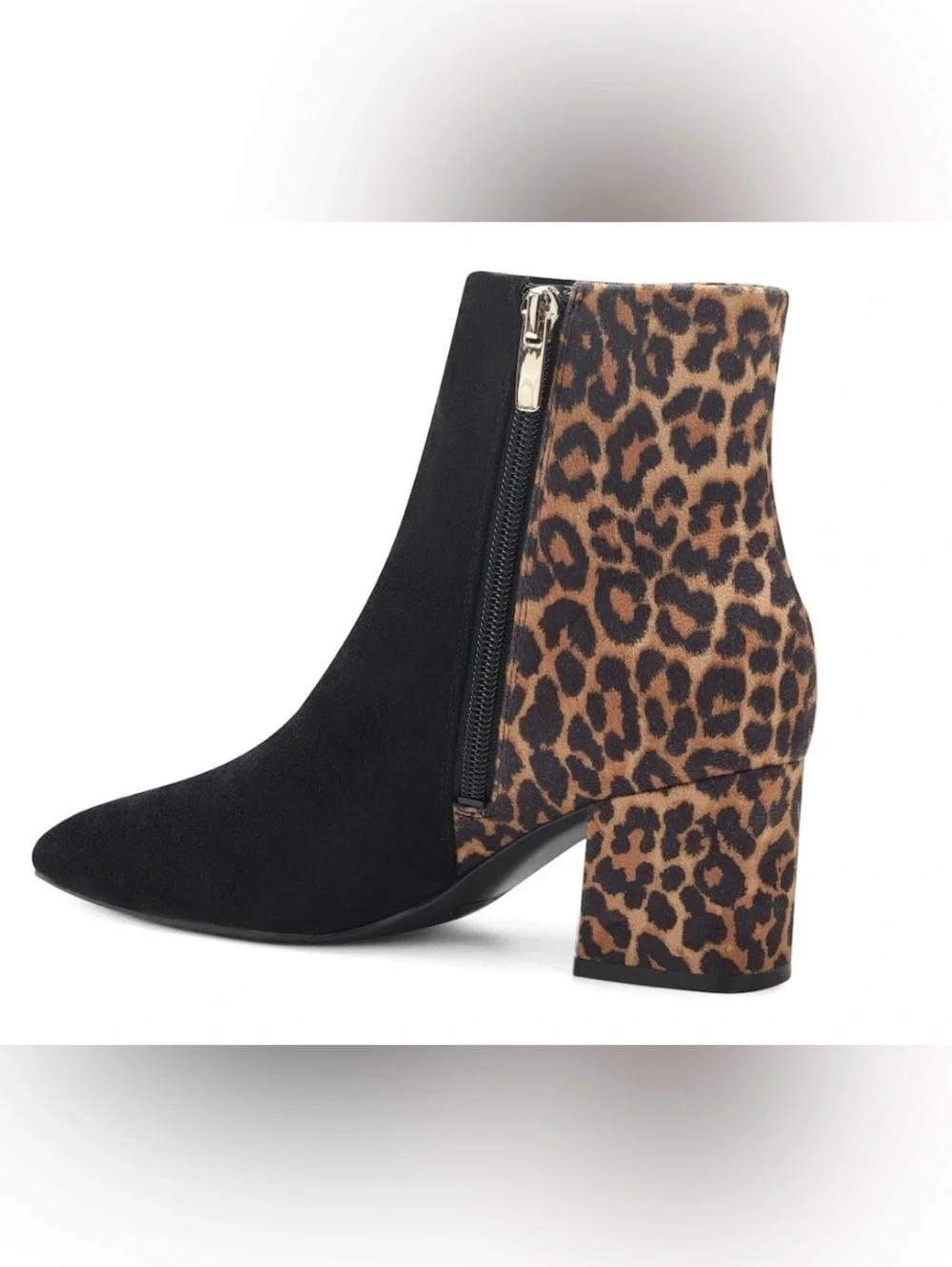 Nine West Ilioria Ankle Boots Women’s 7.5 Black Leopard Animal Print Booties